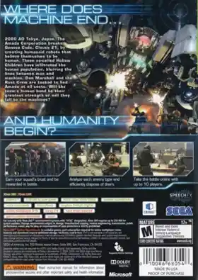 Binary Domain (USA) box cover back